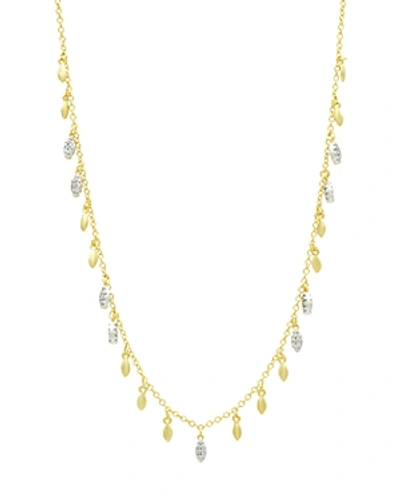 Shop Freida Rothman Fleur Bloom Empire Dangle Necklace In 14k Gold-plated & Rhodium-plated Sterling Silver, 16 In Silver/gold