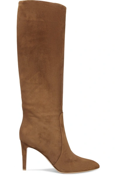 Shop Gianvito Rossi 85 Suede Knee Boots In Brown