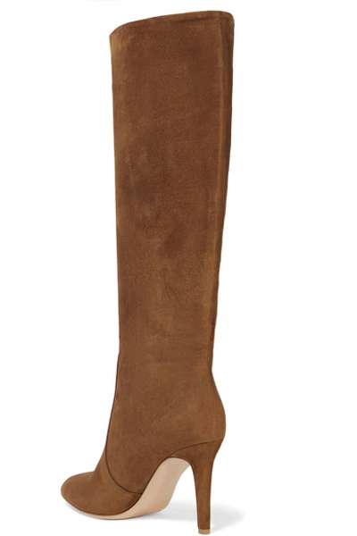 Shop Gianvito Rossi 85 Suede Knee Boots In Brown