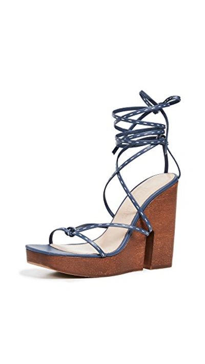 Shop Jacquemus Les Sandales Pilotis Sandals In Navy