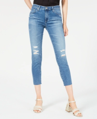 Shop Ag Prima Cropped Skinny Jeans In Serenity Destructed