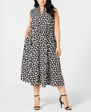 anne klein printed midi dress