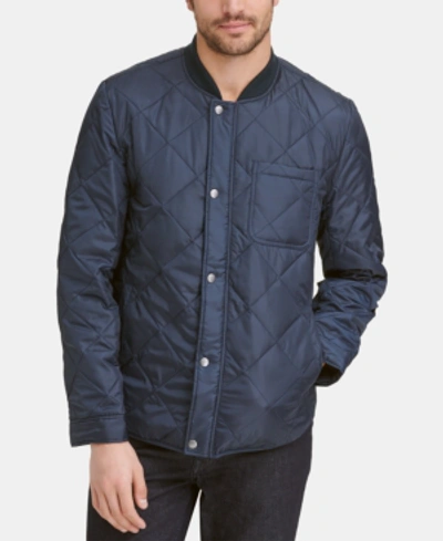 Shop Cole Haan Men's Quilted Jacket In Navy