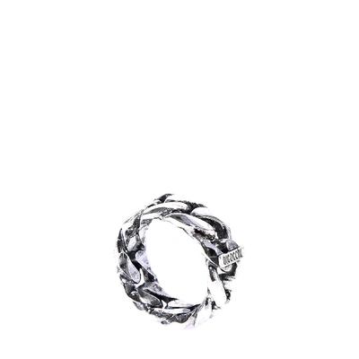 Shop Emanuele Bicocchi Chain Look Ring In Silver