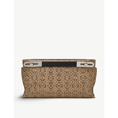 Shop Loewe Missy Repeat Small Leather And Suede Bag In Mocca/black