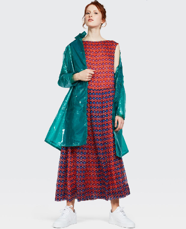 Aspesi Geometric Print Maxi Dress In Red | ModeSens