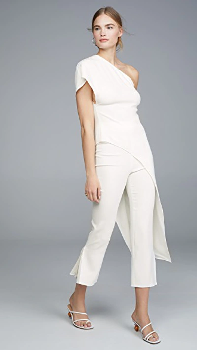 Shop Cushnie One Shoulder Asymmetrical Tunic In White