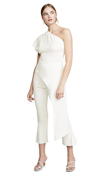 Shop Cushnie One Shoulder Asymmetrical Tunic In White