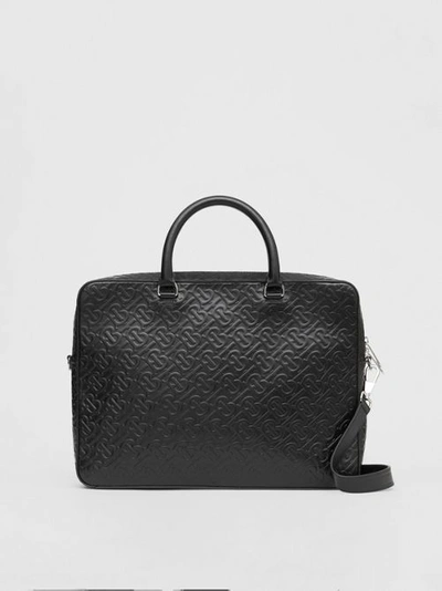 Shop Burberry Monogram Leather Briefcase In Black