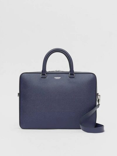 Shop Burberry Grainy Leather Briefcase In Regency Blue