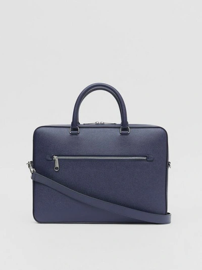 Shop Burberry Grainy Leather Briefcase In Regency Blue