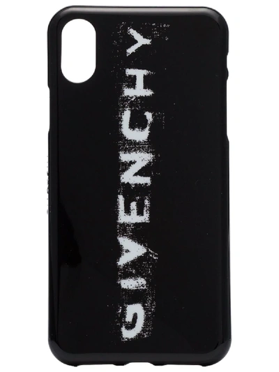 Shop Givenchy Black And White Faded Logo Print Iphone X Phone Case