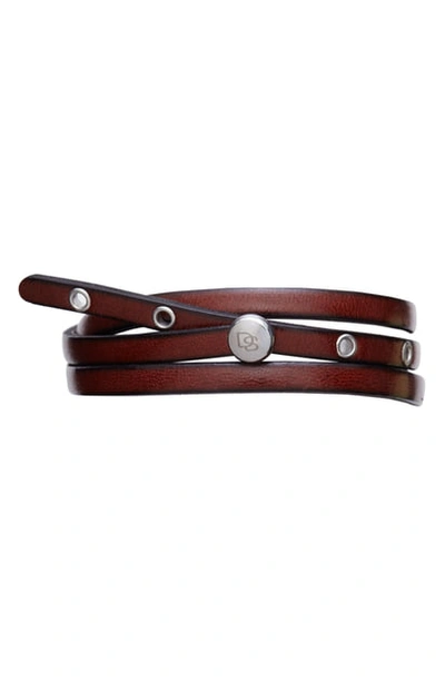 Shop Degs & Sal Leather Wrap Bracelet In Brown