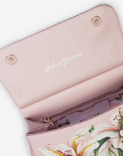 Shop Dolce & Gabbana Medium Sicily Bag In Lily-print Dauphine Calfskin In Floral Print