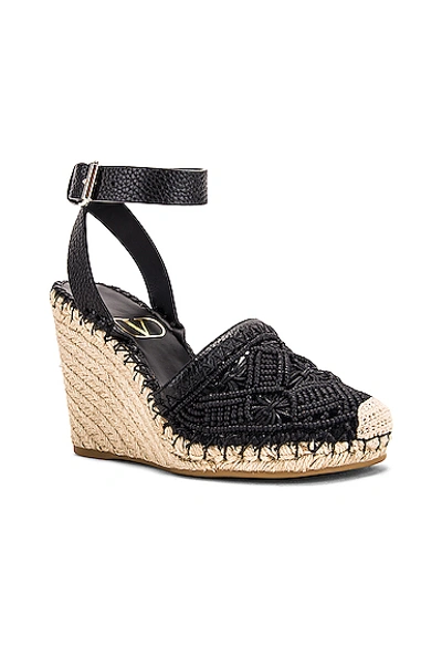 Shop Valentino Marrakech Wedge Espadrille In Nero