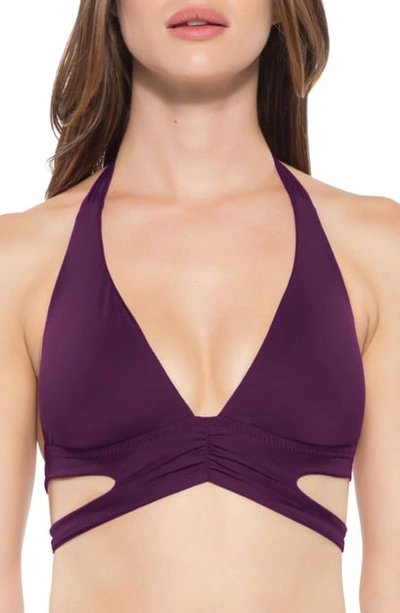 Shop Becca Color Code Split Strap Bikini Top In Merlot