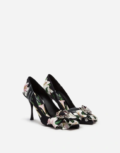 Shop Dolce & Gabbana Lily-print Cady Pumps In Floral Print