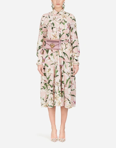 Shop Dolce & Gabbana Lily-print Crepe De Chine Jumpsuit In Floral Print