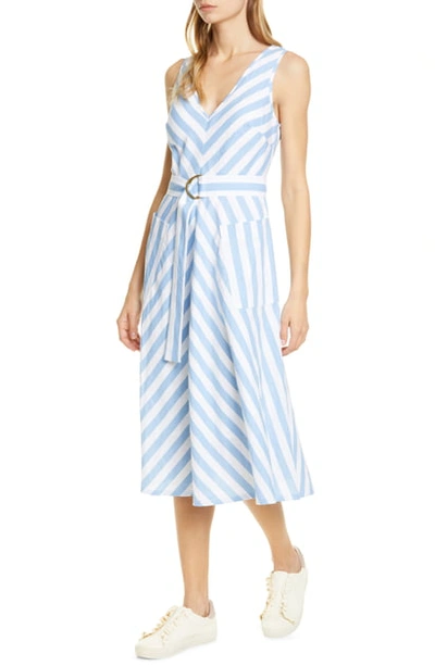Shop Kate Spade Deck Stripe Midi Dress In Blue Heron Multi