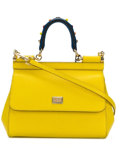 Shop Dolce & Gabbana Mini 'sicily' Umhängetasche - Gelb In Yellow