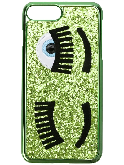 Shop Chiara Ferragni Flirting Iphone 7 Plus Case - Green