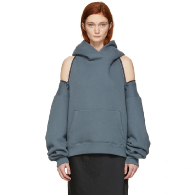 Shop Alexander Wang T Alexanderwang.t Grey Wash And Go Zipper Hoodie In 480 Asphalt