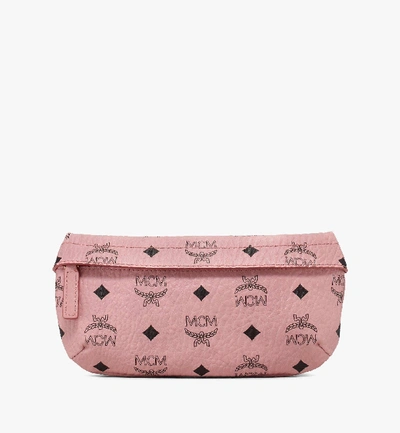 Shop Mcm Crossbody Bag In Visetos In Soft Pink