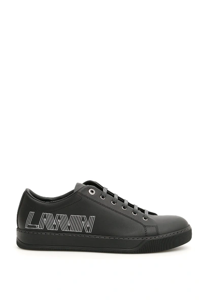 Shop Lanvin Monogram Printed Sneakers In Black