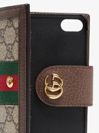 Shop Gucci Brown Ophidia Gg Chain Iphone 7/8 Case