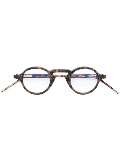 Shop Thom Browne Eyewear Round Frame Glasses