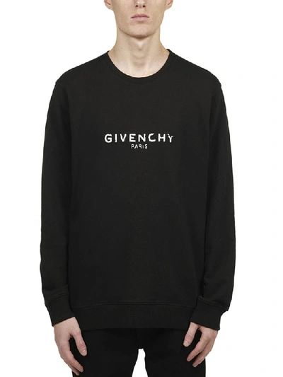 Shop Givenchy Logo Crewneck Sweater In Black