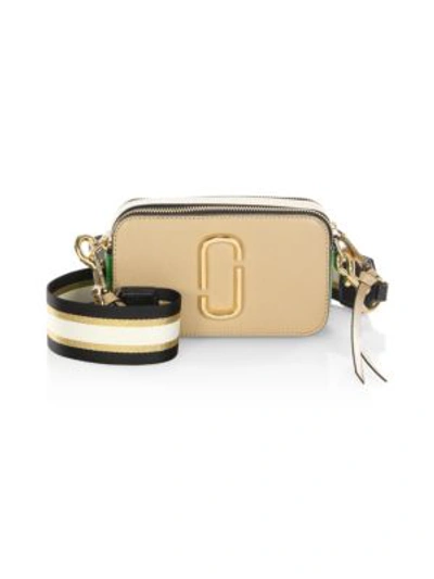 Shop Marc Jacobs Women's The Snapshot Coated Leather Camera Bag In Sandcastle