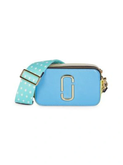 Shop Marc Jacobs The Snapshot Coated Leather Camera Bag In Aquaria Multi