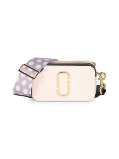 Shop Marc Jacobs The Snapshot Coated Leather Camera Bag In Blush Multi