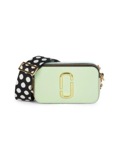 Shop Marc Jacobs Women's The Snapshot Coated Leather Camera Bag In Mint Multi