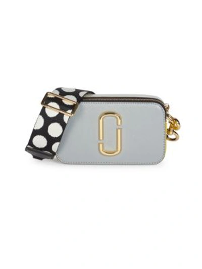 Shop Marc Jacobs The Snapshot Coated Leather Camera Bag In Rock Grey Multi