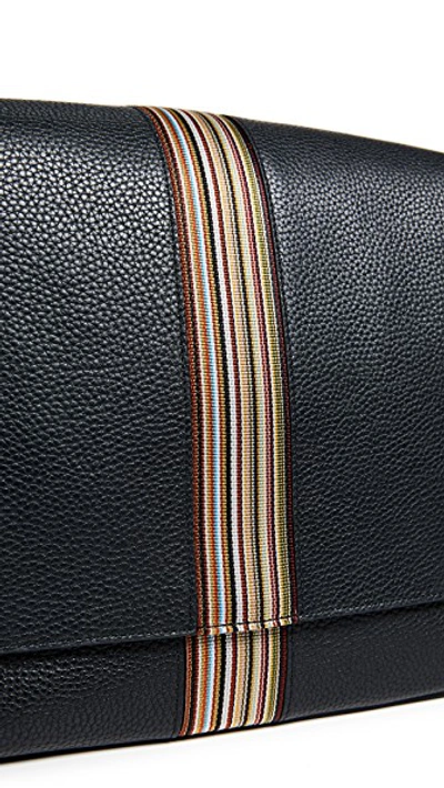 Shop Paul Smith Multistripe Webbing Messenger In Black