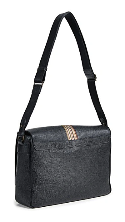 Shop Paul Smith Multistripe Webbing Messenger In Black