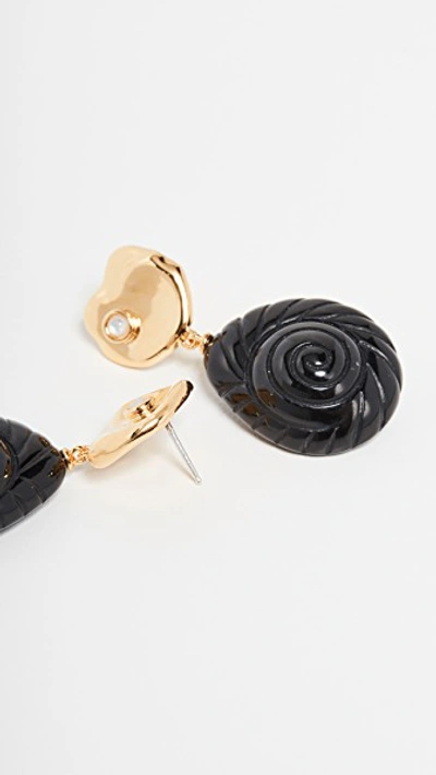 Shop Lizzie Fortunato Venus Earrings In Brass/black