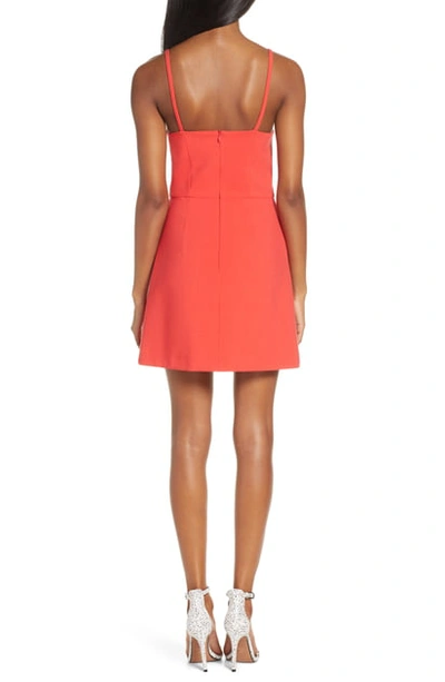 Shop French Connection Whisper Light Sheath Minidress In Fire Coral