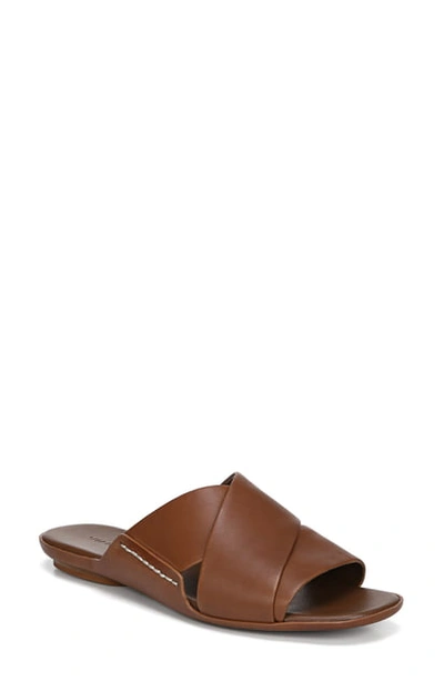 Shop Vince Tamara Cross Strap Slide Sandal In Cognac