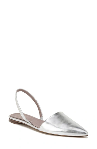 Shop Diane Von Furstenberg Koko Slingback Flat In Silver