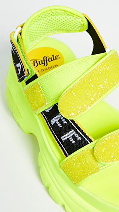 Shop Buffalo Ella Classic Kicks Sandals In Neon Yellow