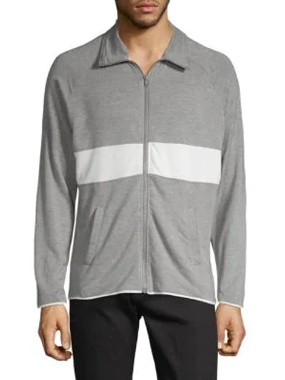 Shop Threads 4 Thought Heathered Track Jacket In Grey White