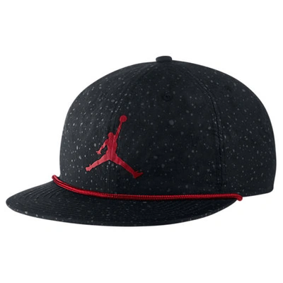 Shop Nike Air Jordan Pro Poolside Snapback Hat In Black Cotton