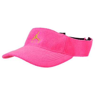 Shop Nike Air Jordan Poolside Visor Hat In Pink Cotton