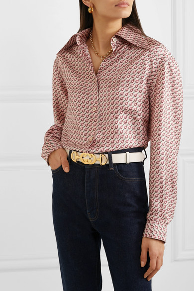 leather belt with interlocking g horsebit