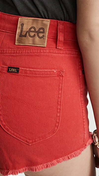Shop Lee Vintage Modern Cutoff Shorts In High Risk Red