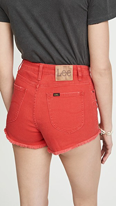 Shop Lee Vintage Modern Cutoff Shorts In High Risk Red