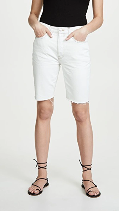 Shop Re/done The 80s Long Shorts In Bleached White